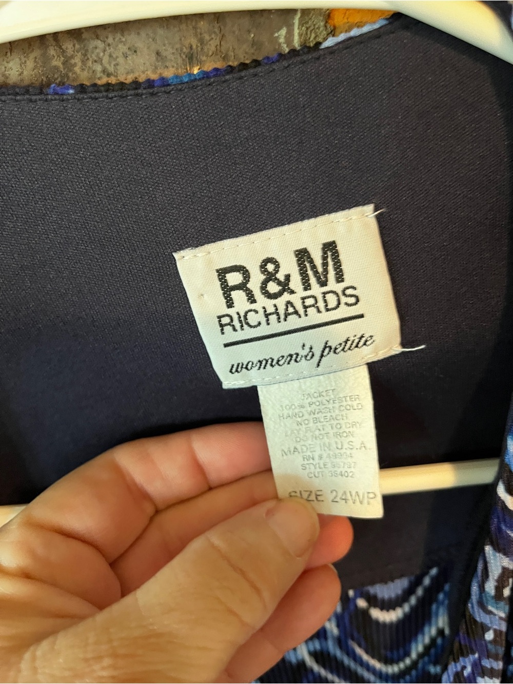 R&M Richards Navy & Black Printed Jacket with Black Maxi Skirt - Picture 3 of 7